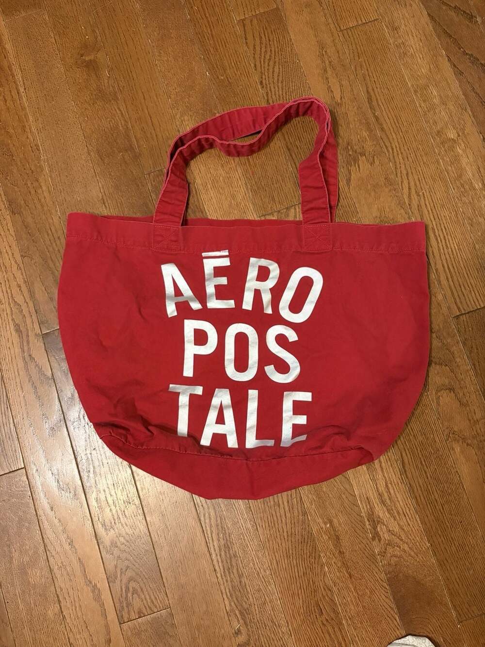 Aéropostale Red Canvas Tote Bag with White Logo